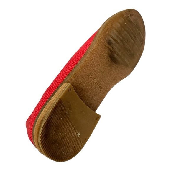 Sperry Seaport Levy Red Canvas Loafers Women’s Size 8 EUC Casual Nautical - Picture 9 of 14